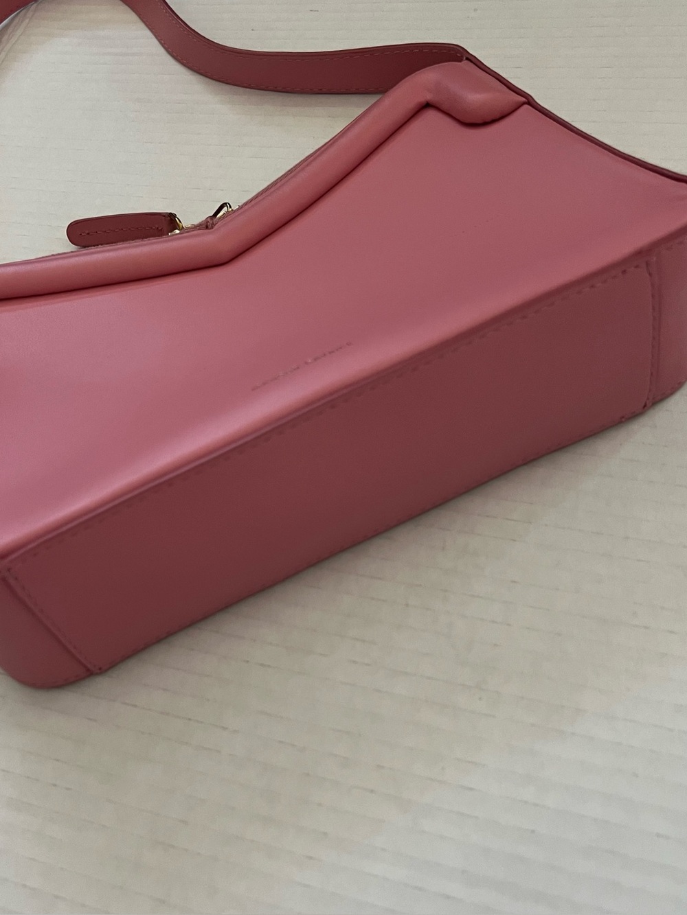 Mansur Gavriel Pink M Frame Double Zip Leather Baguette Shoulder Bag - Picture 7 of 16